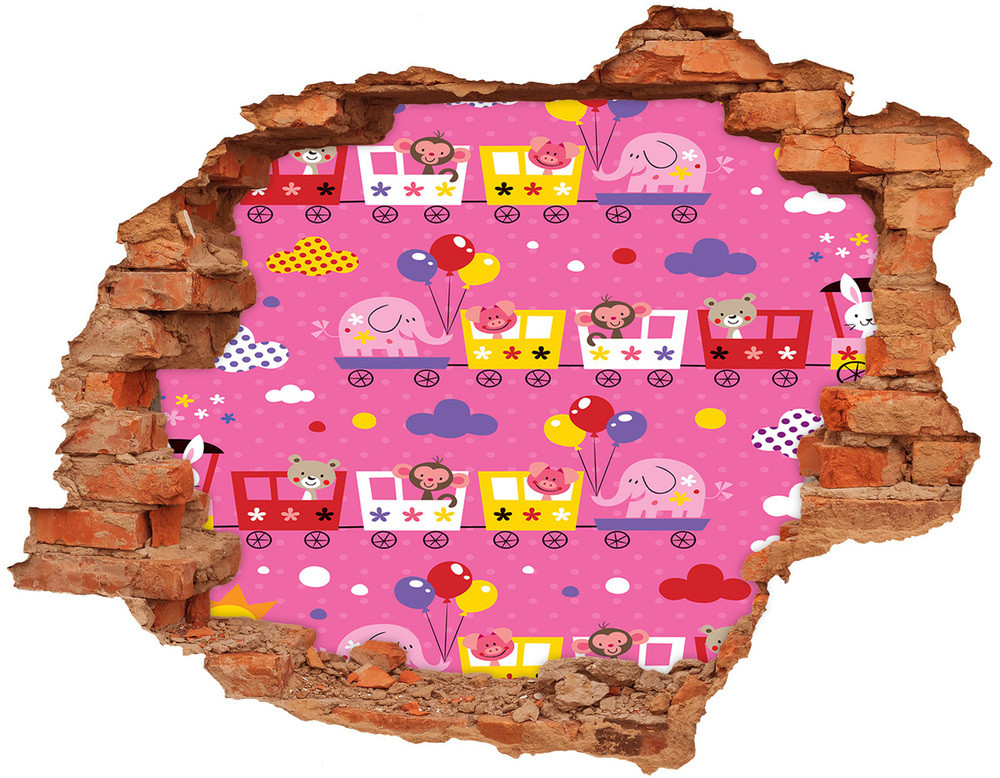 Wallmuralia.pl Samoprzylepna naklejka Zwierzęta w pociągu