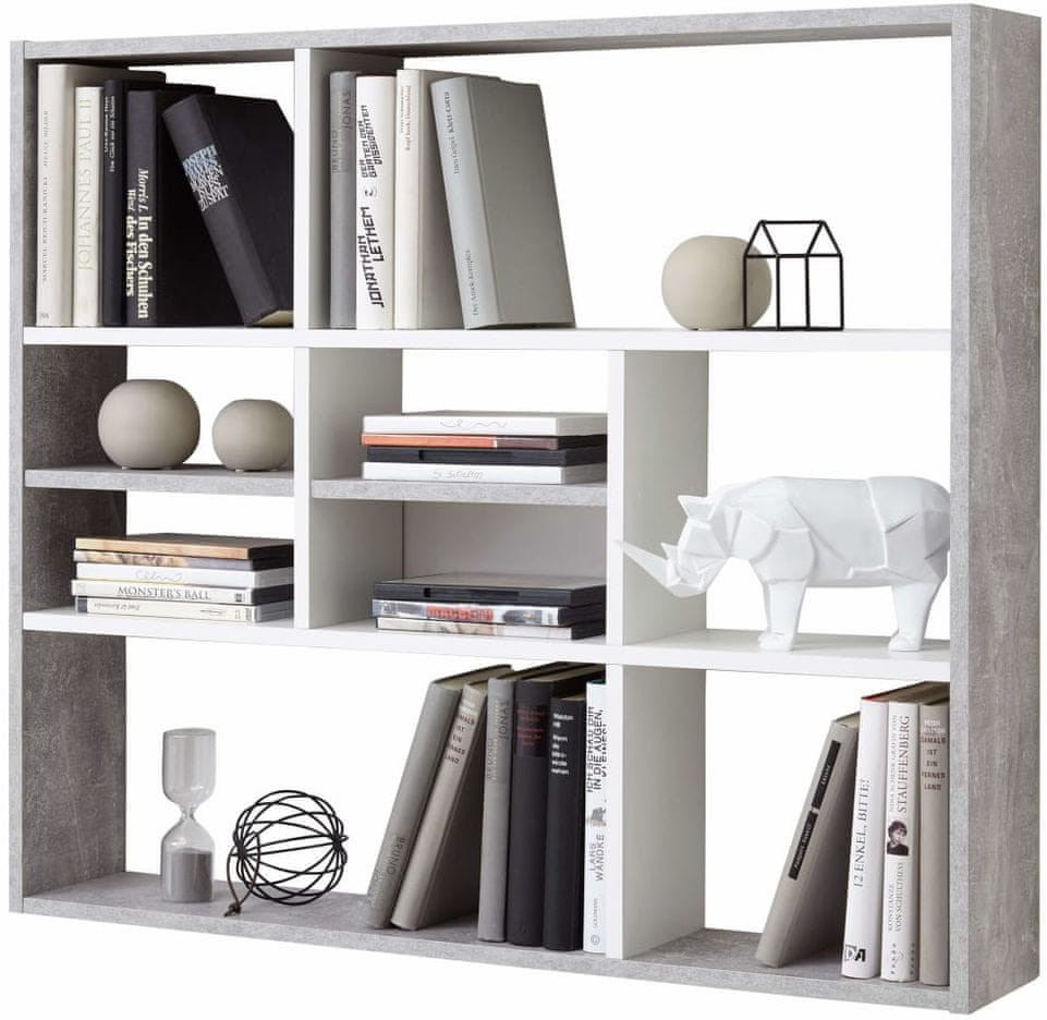 shumee FMD Półka wisząca z 9 przegrodami betonowa szarość