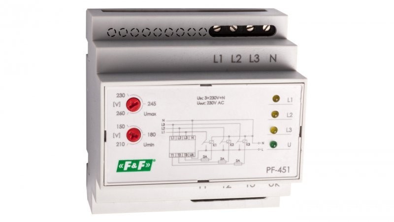 F&F Automatyczny przełącznik faz do współpracy ze stycznikami PF-451 PF-451