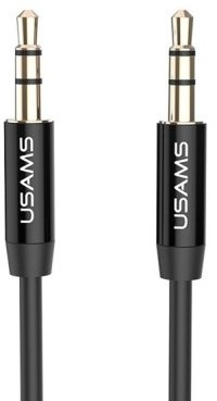USAMS USAMS Adapter audio jack 3,5mm 3,5mm YP-01 1 m czarny (YP101)