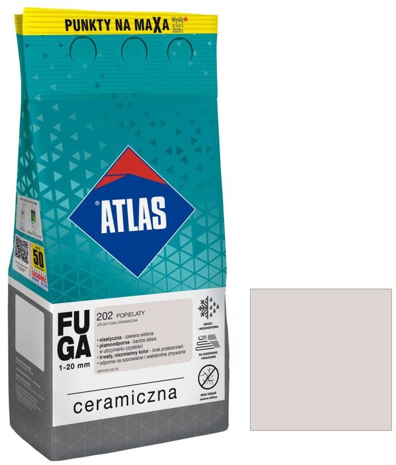 Atlas Fuga ceramiczna 202 popielaty 5 kg