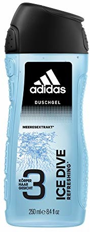 Adidas Ice Dive dla mężczyzn żel pod prysznic 3 w 1, 250 ml 99350054432