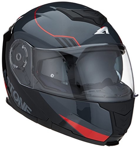 Astone Helmets astone helmets kask z klapą z rt1200 upline rt1200g-uppgm, rozmiar S, szary/czarny/czerwony RT1200G-UPRGS