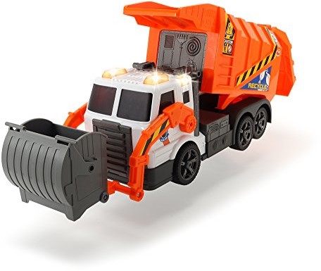 DICKIE Dickie Toys 203308369  Action serii Garbage Truck odprowadzanie, zasilana na baterie na śmieci z kosza na śmieci, 46 cm