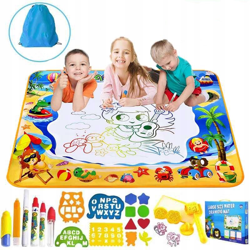 Mata Wodna do Malowania Wodą Pieczątki 100x80cm XL