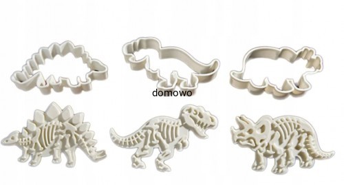 FOREMKI WYKRAWACZE STEMPLE 3D DINOZAURY 3szt
