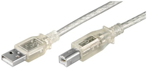 Wentronic kabel USB (wtyk A na wtyk B) przezroczysty 1 m, 1 szt., przezroczysty 4040849686061