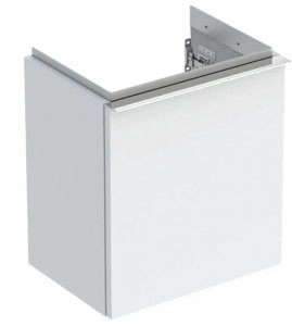 GEBERIT 502.301.01.2 Szafka pod umywalkę kompaktową iCon z jednymi drzwiami 37 cm x 41,5 cm x 27,9 cm biały lakierowany na wysoki połysk chromowany z połyskiem