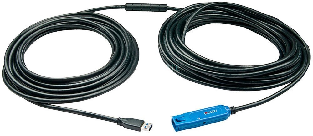 LINDY 43229 kabel USB 15 m USB 3.2 Gen 1 (3.1 Gen 1) USB A Czarny, Przedłużacz 4002888432290