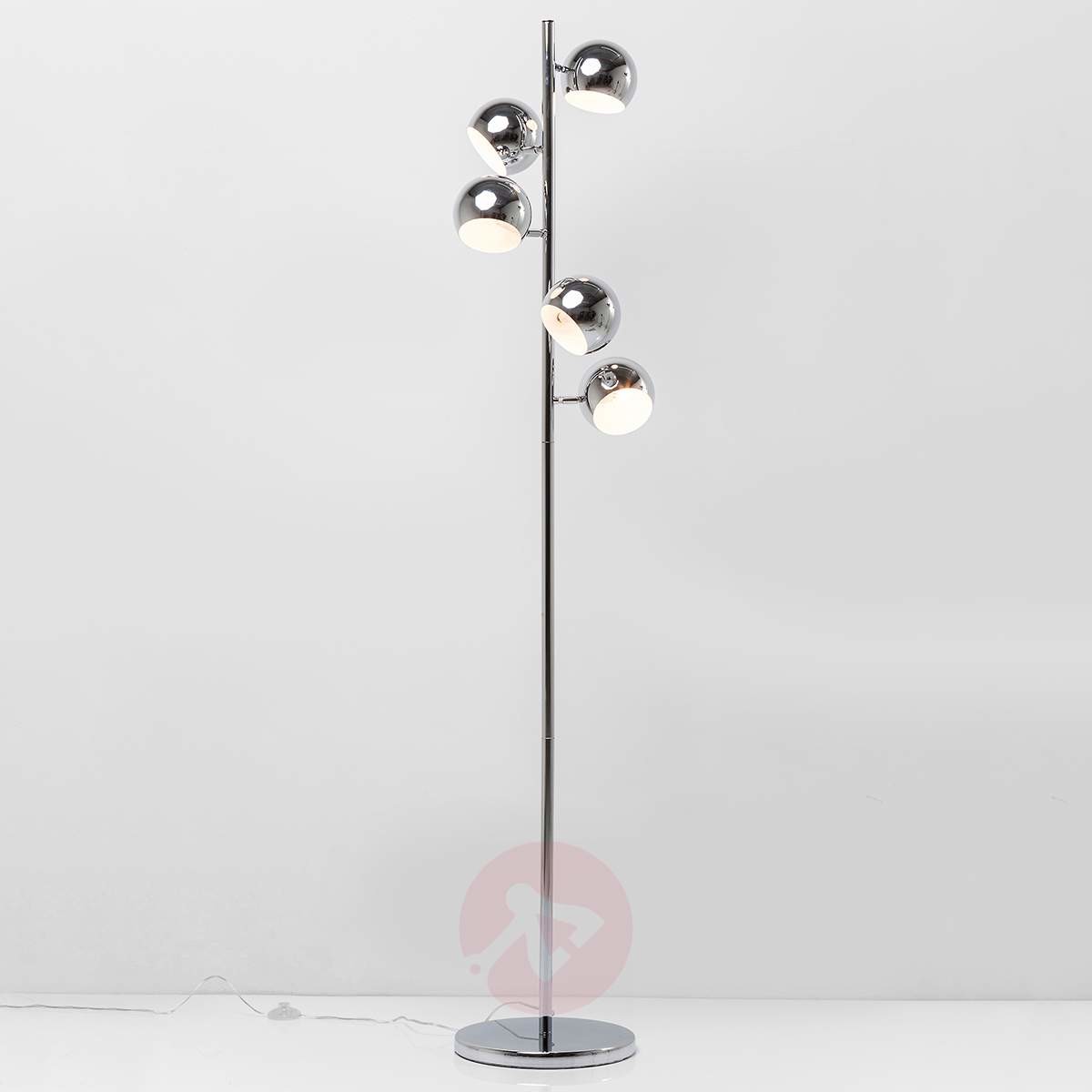 KARE Błyszcząca chromowana lampa stojąca Calotta