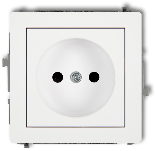 Karlik Gniazd pojedyncze bez uziemienia DECO Biały 25DGP-1