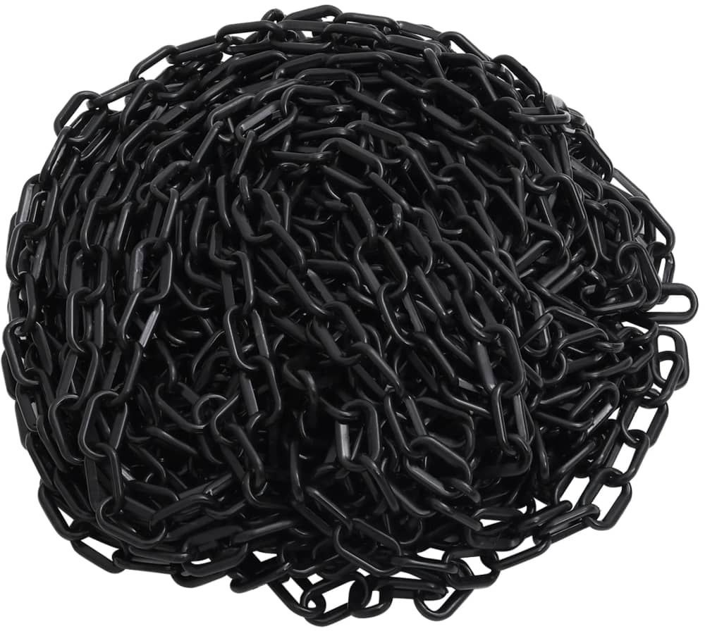 vidaXL Lumarko Łańcuch ostrzegawczy, czarny, 30 m, 4 mm, plastikowy 150929