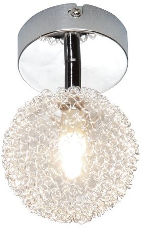 Reality Leuchten Reality lampy lampa halogenowa punktowa chrom, szkło z drut aluminiowy oplot, 1 X G9, 28 W, Eco źródło światła w komplecie, średnica: 9 cm r81321106 R81321106