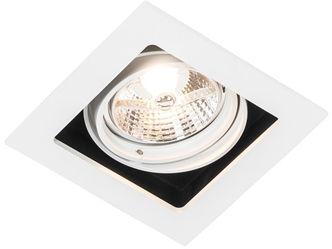 QAZQA Kwadratowa oprawa wpuszczana czarna regulowana - Artemis 70