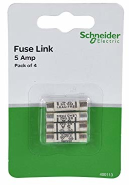 Schneider Electric 400113 5 A BS1362 bezpieczniki - czarne (4-częściowe) 400113
