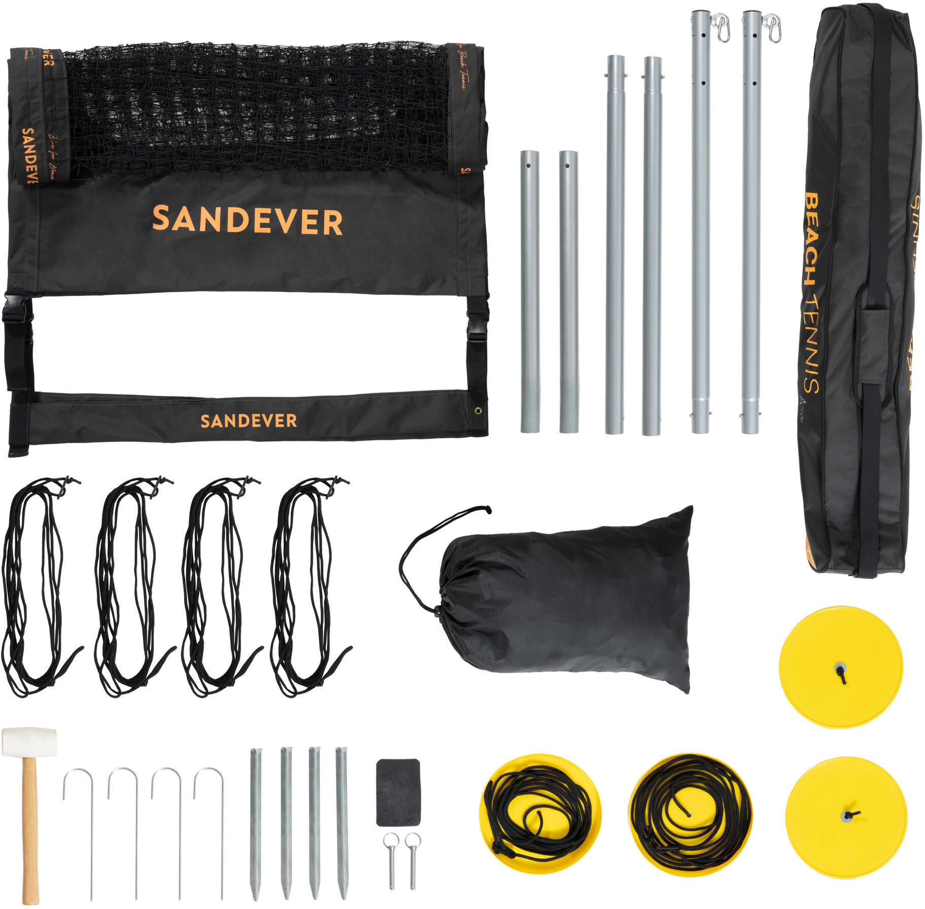 SANDEVER Zestaw do tenisa plażowego siatka i Słupki BTK 500 Unisex