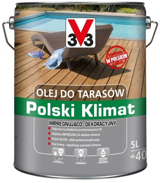 V33 Olej do tarasów tek 5 l 122362