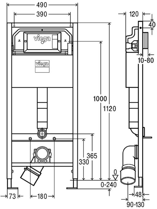 Viega Prevista Dry Stelaż podtynkowy WC + mocowania 771973+678630