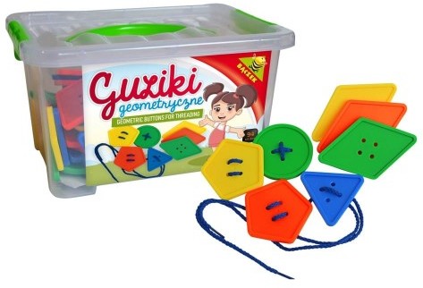 TUPIKO Guziki Geometryczne - układanka , przewlekanka
