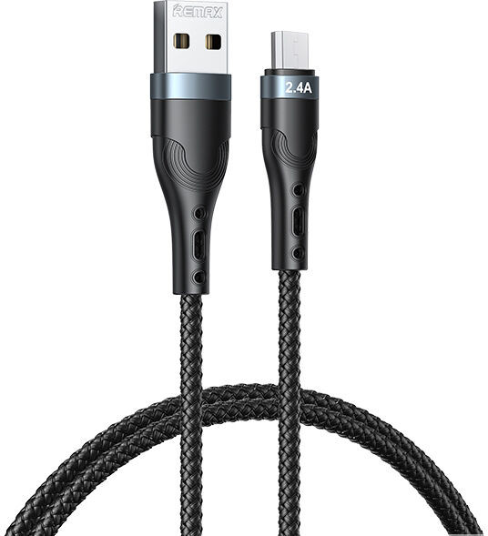 Remax kabel USB - micro USB do ładowania i transmisji danych 2,4A 1m czarny (RC-C006) RC-C006-black