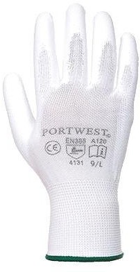 Portwest 12 pary rękawic roboczych montażu rękawiczki Mechanik rękawice PU nylon portwest Czarny, Biały, Szary  rozmiar 7 8 9 10 11, biały A120WHRXXL