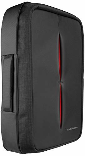 MARS GAMING Mars Gaming MB2 - etui na plecak dla graczy (wodoszczelne, z kłódką TSA, do 17,3 cala, zewnętrzne złącze USB, zabezpieczenie przed kradzieżą, aluminiowy uchwyt), kolor czarny i czerwony