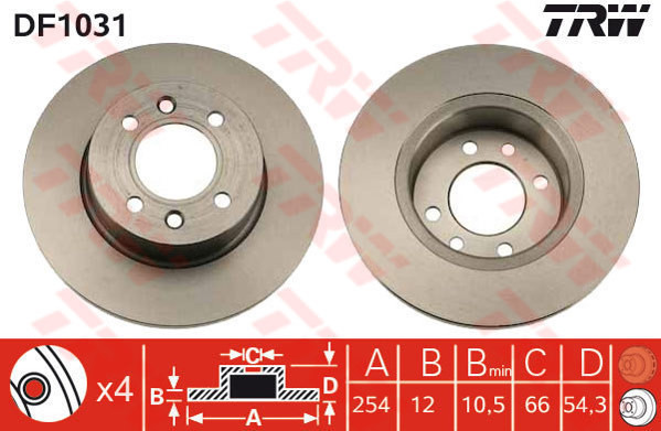 TRW Tarcza hamulcowa DF1031