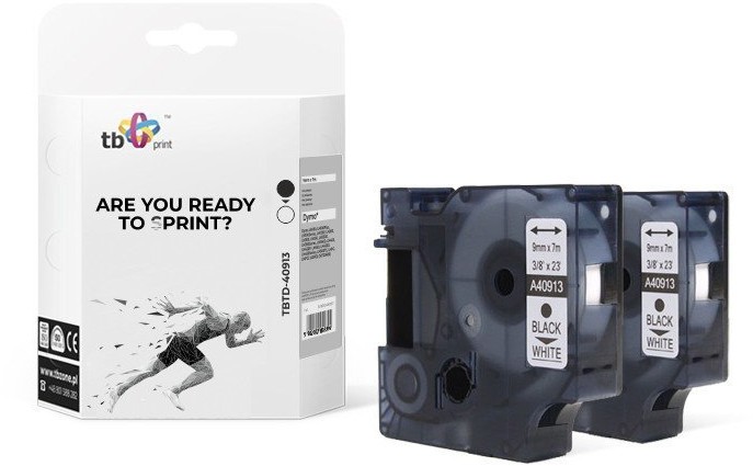 DYMO RHINO tb print TB Print Taśma TBTD-40913 do Czarny na Białym 9x7mm 2 szt TBTD-40913