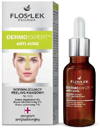 Floslek Pharma Dermo Expert Anti Acne Peeling kwasowy normalizujący na noc 30ml FLOS-LEK