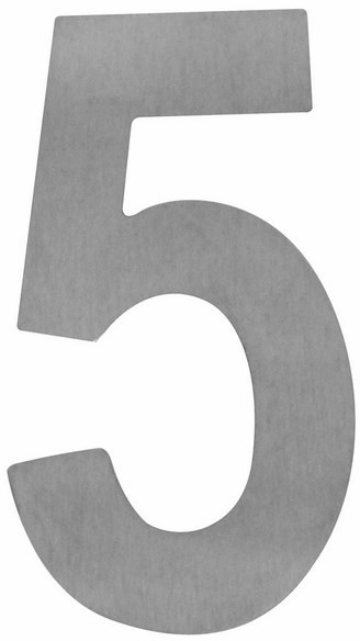 Cyfra 5 z tworzywa 180 mm srebrna