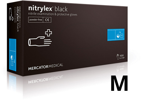 Rękawice Nitrylex PF BLACK / nitrylex black rozm. M  100 szt