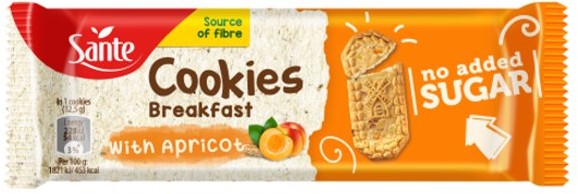Sante Cookies, Ciasteczka śniadaniowe z morelą, 50 g