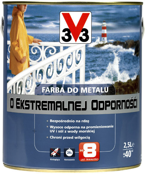 V33 Farba do metalu ekstra odporność szary młotkowy 2 5 l 101882