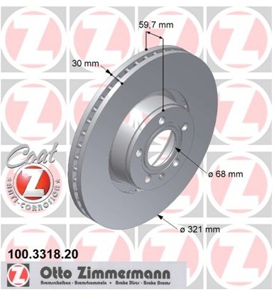 Zimmermann Tarcza hamulcowa 100.3318.20