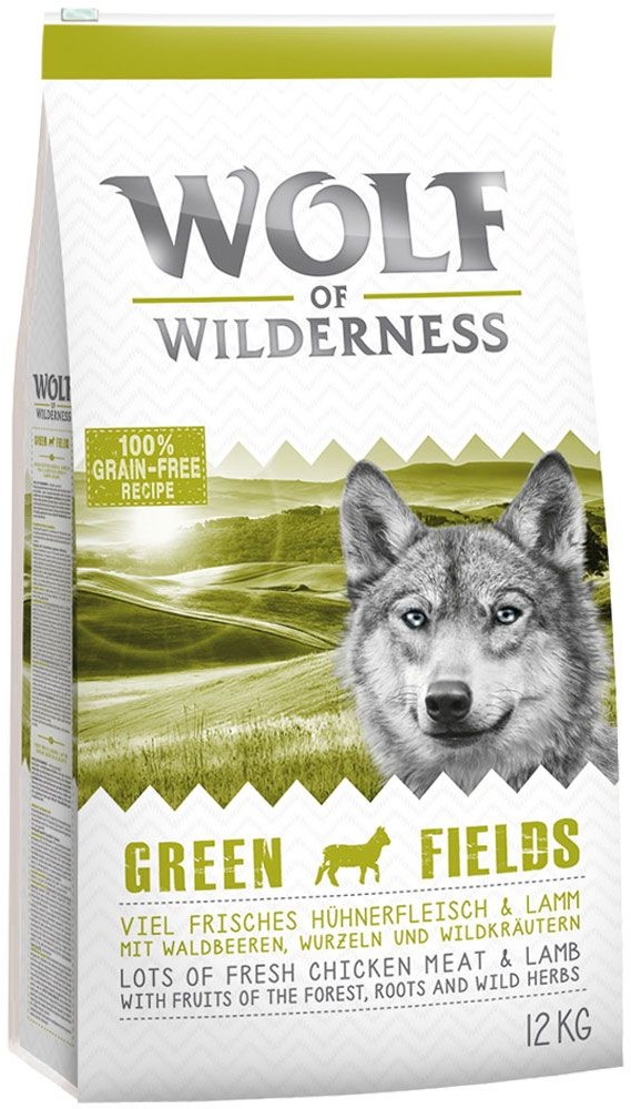 Wolf of Wilderness Zestaw mieszany: Adult Green Fields + Adult Wild Hills 12 kg