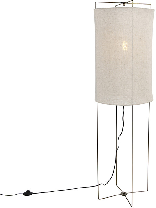 QAZQA Moderne vloerlamp beige linnen - Rich 102504