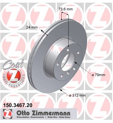 Zimmermann Tarcza hamulcowa 150.3467.20
