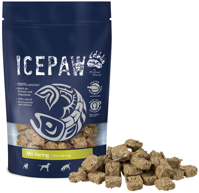 ICEPAW ICEPAW Hering - przysmaki z filetów białych ryb i śledzia dla psów 150g