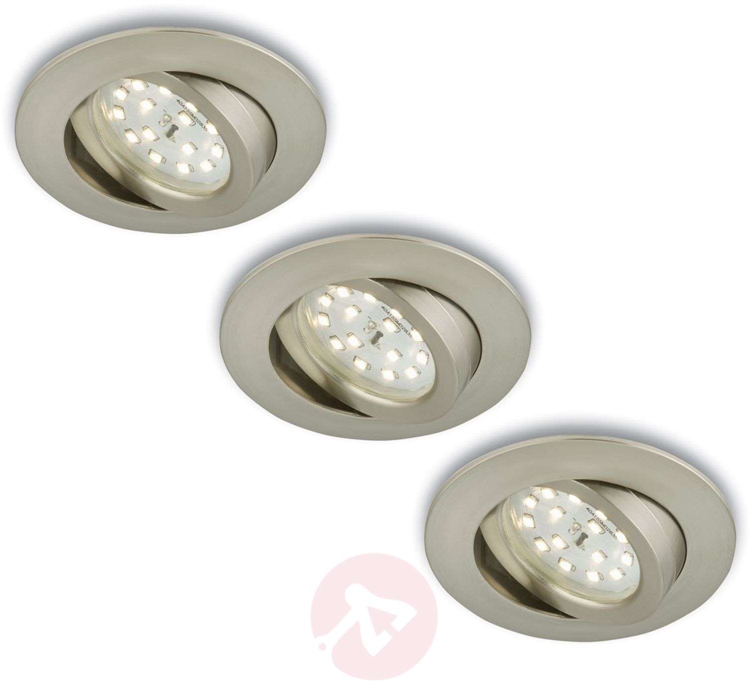 Briloner Drehbarer LED-Einbaustrahler 3er-Set matt-nickel