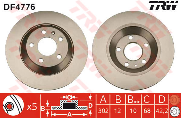 TRW Tarcza hamulcowa DF4776