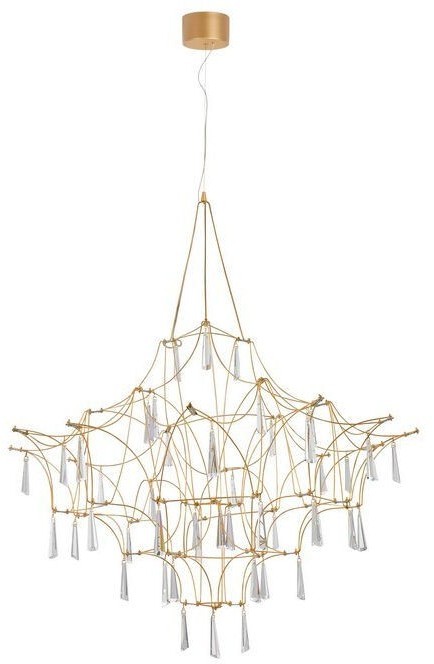Luces Exclusivas Wisząca LAMPA designerska SALAMANCA LE41324 Luces Exclusivas kryształowy żyrandol LED 20W 3000K do salonu złoty