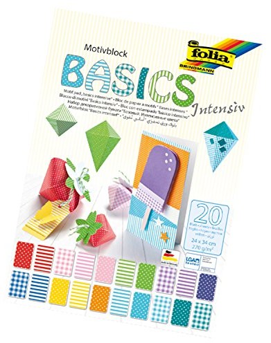folia folia 48249 - blok z motywem Basics Intensiv, 20 arkuszy, ok. 24 x 34 cm 48249