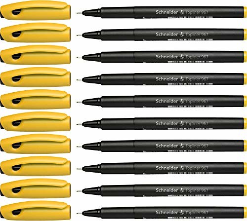 Schneider Topliner 967 cienkopis (grubość kreski 0,4 mm) 10 sztuk żółty P196705x10