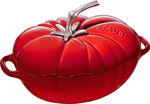 Staub 40511  774  0 Cocotte pomidora, naczynie do pieczenia z odlewu, żelaza, wiśniowy, 25 cm 40511-774-0