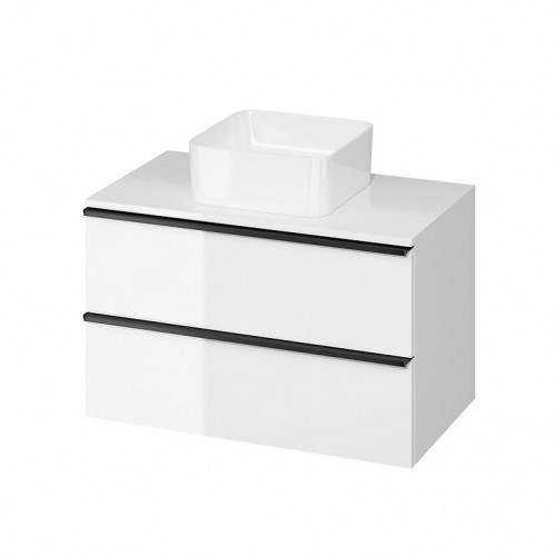 Cersanit VIRGO 80 szafka z blatem biała z czarnymi uchwytami S522-027 S522-027