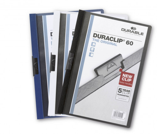 Durable 223802 DURACLIP Original 60 skoroszyt zaciskowy A4 1-60 k. biały op. (5 szt.)