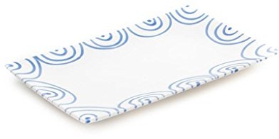 Gmundner Keramik Manufaktur GmbH Gmundner ceramika manufaktura 0102plre30 blaugeflammt blat prostokątna, 30 x 20 cm