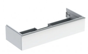 GEBERIT 502.313.01.2 Szafka pod umywalkę iCon z jedną szufladą 118,4 cm x 24,7 cm x 47,6 cm biały lakierowany na wysoki połysk chromowany z połyskiem