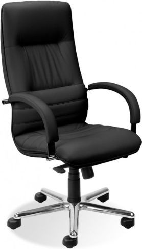 Nowy Styl Fotel LINEA LE01 czarny biurowy skórzany LINEA2NS