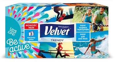 Velvet Chusteczki kosmetyczne celulozowe Trendy, 3-warstwowe, 120 listków, biały VLK-3100030